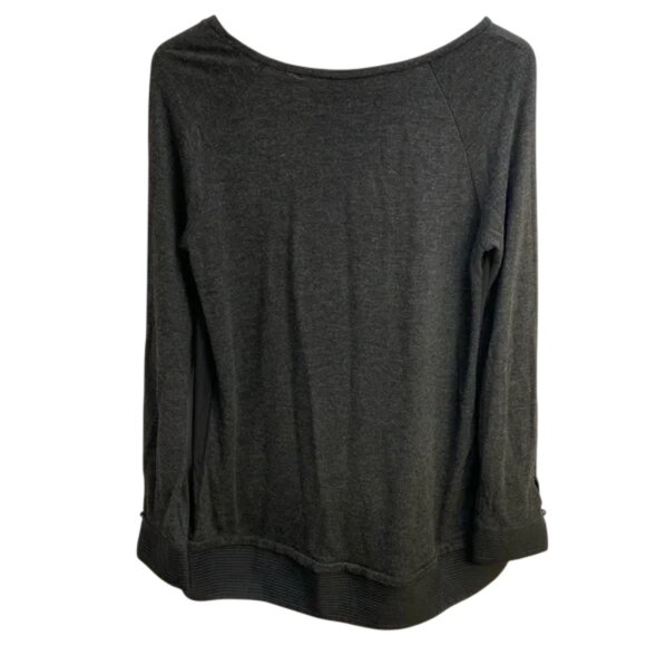 Weekend Max Mara silk panel long sleeve top black women's size L - Picture 3 of 10